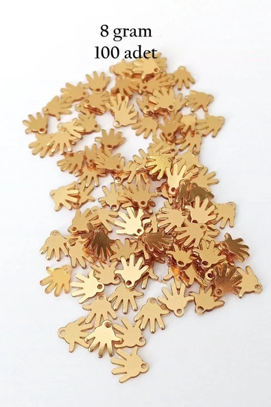 Oya Abiye Bileklik Kolye Pleksi Metalik Plastik Pul Altın Renk 8 gram 100 adet - BNC485 ürün görseli 1