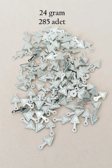 Oya Abiye Bileklik Kolye Pleksi Metalik Plastik Pul Gümüş Renk 24 gram 285 adet - BNC565 ürün görseli 1