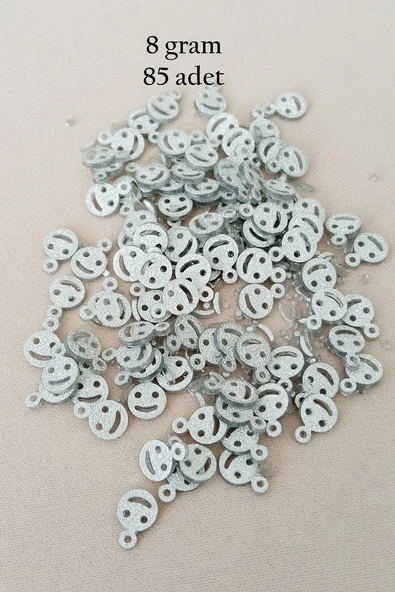Oya Abiye Bileklik Kolye Pleksi Metalik Plastik Pul Gümüş Renk 8 gram 85 adet - BNC525 ürün görseli 1