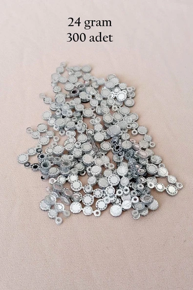 Oya Abiye Bileklik Kolye Pleksi Metalik Plastik Pul Gümüş Renk 24 gram 300 adet - BNC560 ürün görseli 1