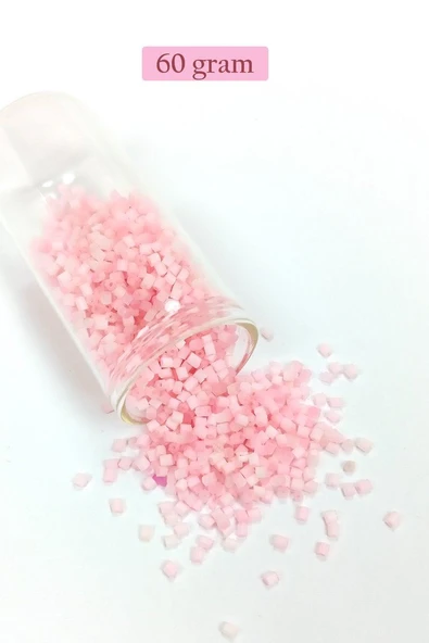 Kesme Cam Boncuk 2mm - 60 Gram - Şeker Pembe - BNC398 ürün görseli 1