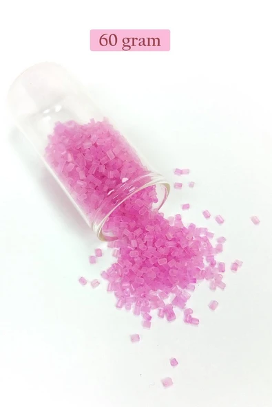 Kesme Cam Boncuk 2mm - 60 Gram - Şeffaf Mat Pembe - BNC377 ürün görseli 1