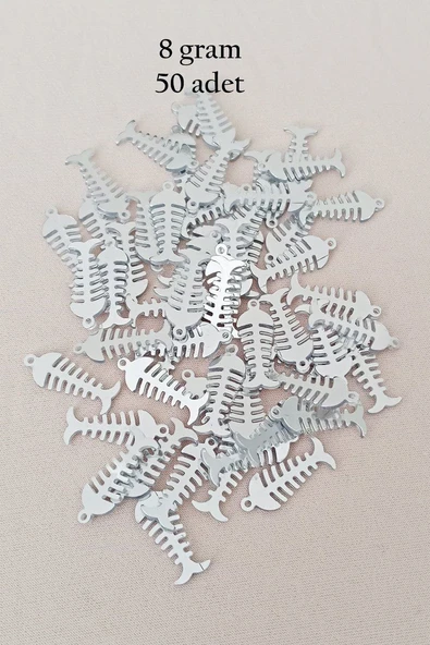 Oya Abiye Bileklik Kolye Pleksi Metalik Plastik Pul Gümüş Renk 8 gram 50 adet - BNC529 ürün görseli 1