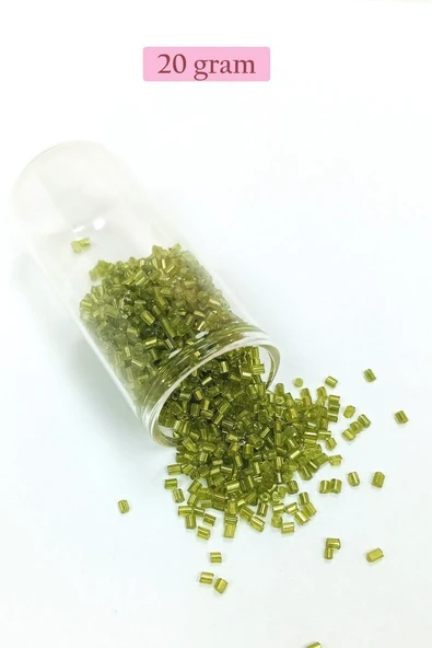 Kesme Cam Boncuk 2mm - 20 Gram - Şeffaf Çimen Yeşili -BNC345 ürün görseli 1