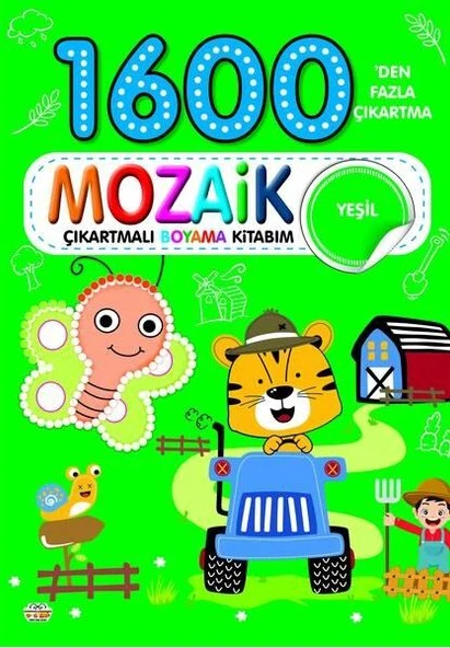 1600 Mozaik Çıkartmalı Boyama Kitabım Yeşil Kitap ürün görseli 1