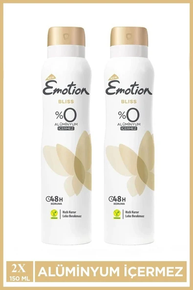 2 Adet Emotion Bliss Kadın Vegan Deodorant 150 Ml Hızlı Kurur , Leke Bırakmaz ürün görseli 1