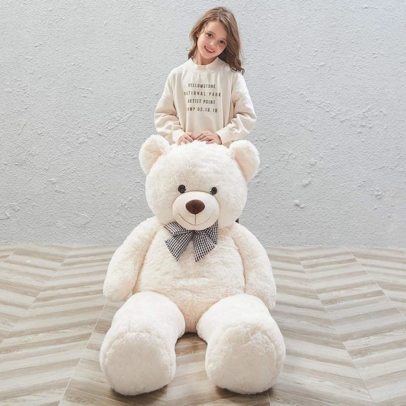 Peluş 120 cm Papyonlu Sevimli  Ayı - Sevgiliye Özel Hediye ürün görseli 1