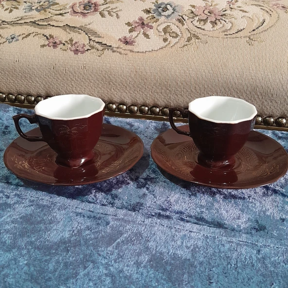 Antika İkili Fincan Takım - Resim 3
