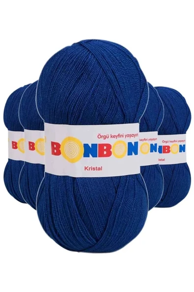 5 Adet Kristal El Örgü Lif İpi Mavi 98488 - bonbon mudanis ürün görseli 1