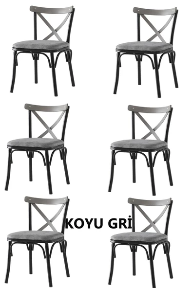 6 Adet Çapraz Bahar Sandalye - Resim 8