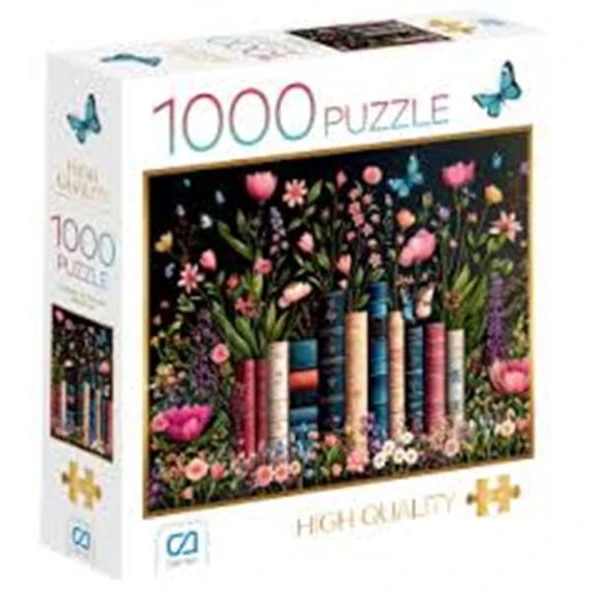 Çiçekler Ve Kitaplar Puzzle 1000 ürün görseli 1