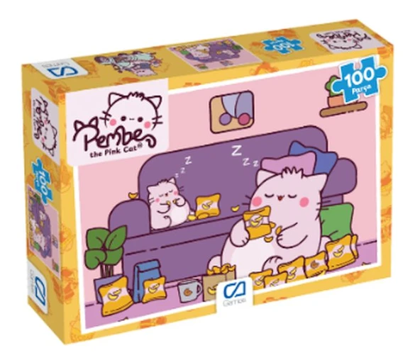 Pembe Kedi Puzzle 100 ürün görseli 1