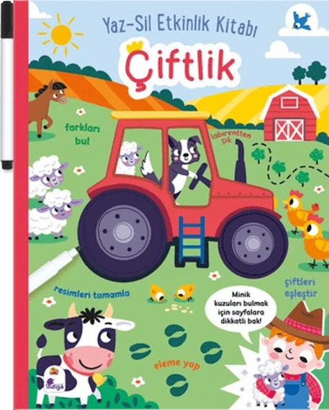 Yaz-Sil Etkinlik Kitabı - Çiftlik (Kalemli) ürün görseli 1