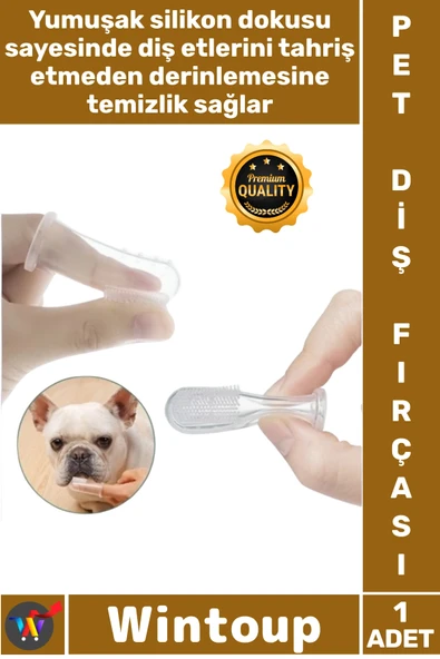 #DişFırçası Kedi Köpek Şeffaf Silikon Tartar Önleyici Parmağa Takılan Şık Hayvan Diş Kaşıma Fırçası ürün görseli 1