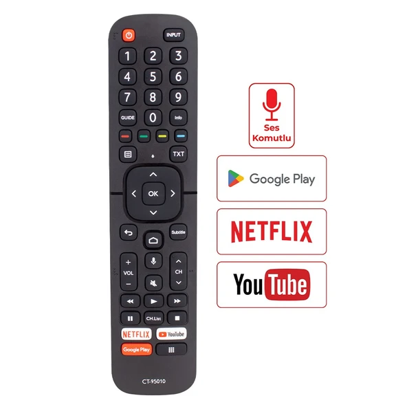 HUAYU KL TOSHIBA CT-95010 NETFLIX-YOUTUBE-GOOGLE PLAY TUŞ-PRIME VIDEO SES KOMUTLU LCD LED TV KUMANDA ürün görseli 1