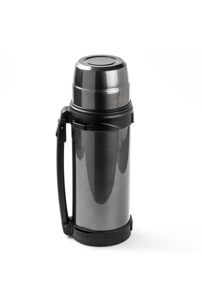 OKADI KULPLU GRİ PASLANMAZ ÇELİK TERMOS 1.2L ürün görseli 1