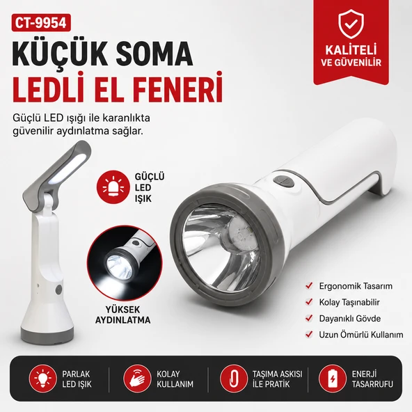 CT-9954 KÜÇÜK SOMA LEDLİ EL FENERİ ürün görseli 1