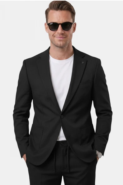 DeepSEA Premium Çizgi Dokulu Slim Fit Likralı 2’li Erkek Takım Elbise 2600821 ürün görseli 1
