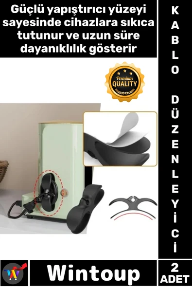 #Kablo Airfryer Mutfak Aletleri Kablo Sarma Aparatı Siyah Set Çok Amaçlı Kablo Düzenleyici 2 Adet ürün görseli 1