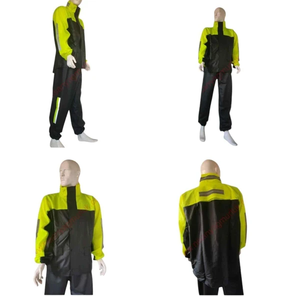 Motosiklet Yağmurluk Alt-Üst Sarı-Siyah 2Xl Beden ürün görseli 1