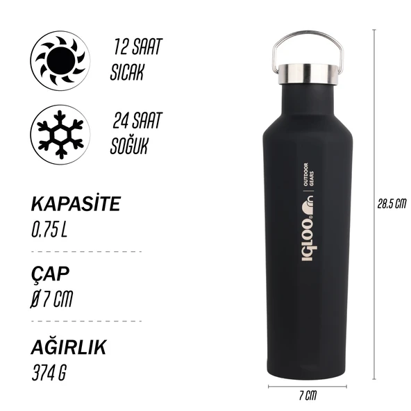 Igloo Pentagon Termos 750ml-SİYAH - Resim 5