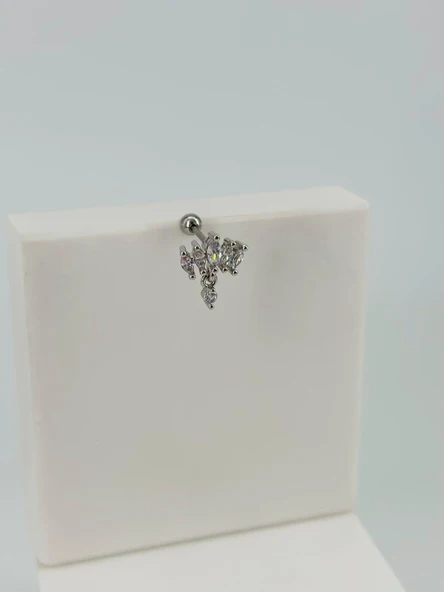 Rodyum Zirkon Taşlı Uç Kısmı : Pirinç Kıkırdak Bar Uzunluğu : 6 Mm / Bar Kalınlığı 0.8 Mm / Top Boyu 3 Mm - Pt0047 ürün görseli 1