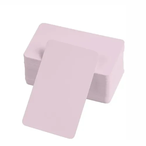 Boş Kelime Kartları 5x8 Cm - 50 Adet Oval Kenarlı | Tabu & Not Kartları - Pembe ürün görseli 1
