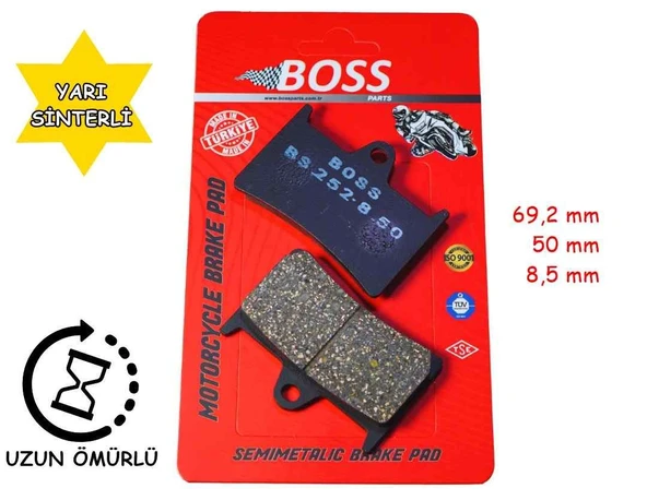 Yamaha Ön Fren Disk Balatası Boss Fa252 Yzf 600 Fz6 Fz-07 Mt-07(18-21) Mt-09 R1 Xv 1700 1900 ürün görseli 1