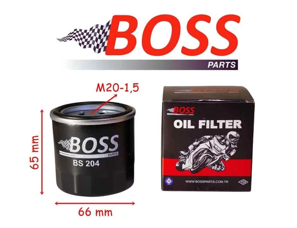 Honda Yağ Filtresi Boss Bs204(Hf204) Forza 250-300, Africa Twin, Cb 650, Nc750, Cbr 500-600-650-1000 ürün görseli 1