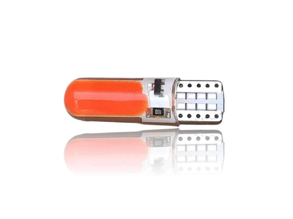 T10 12V Led Ampül Çakar Silikonlu 12 Kırmızı ürün görseli 1