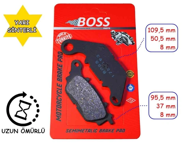 Tvs Jupiter 125-Ntorq Ön Fren Disk Balatası Boss Bs175-193 ürün görseli 1