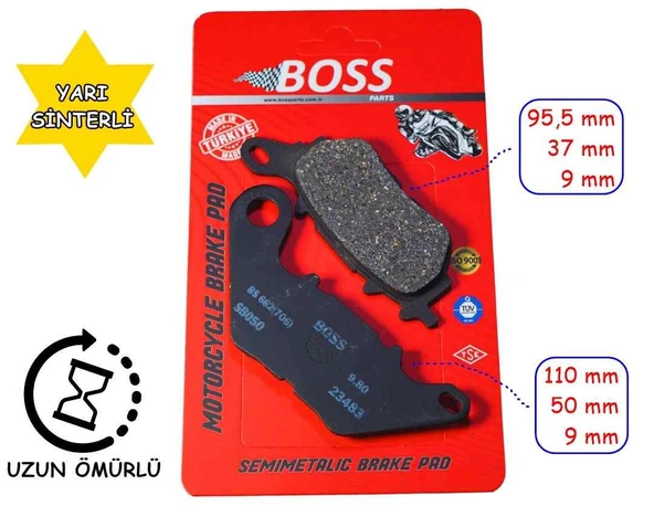 Yamaha Xmax 250-300 Arka Fren Disk Balatası (2018-23) Boss Fa662 ürün görseli 1