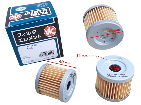 Rks Titanic 150 Yağ Filtresi Japon Vic Hf131 44-40-14 Mm ürün görseli 1