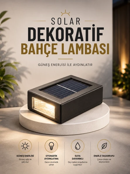 Dekoratif Duvar Lambası Solar Güneş Enerjili Bahçe Aydınlatması ürün görseli 1