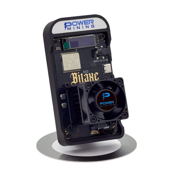 Bitaxe Gama 602 ASIC Bitcoin Madenci | 1,1 TH/s @ 18W | BM1370 (Antminer S21 Pro Çip) | Wi-Fi | USB-C | AxeOS | Açık Kaynak | Avrupa'da üretilmiştir | Dahil. Güç kaynağı ve stand ürün görseli 1
