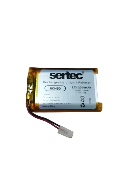 Sertec 103450 3.7v 2000 Mah Li-polymer Pil (devreli/1.5a) ürün görseli 1
