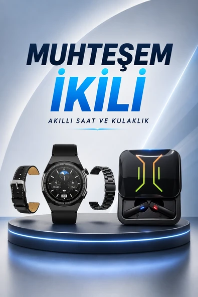 Dijital Göstergeli Bluetooth Kulaklık ve Bildirim Görebilen Akıllı Saat Alarm ve Titreşim ürün görseli 1
