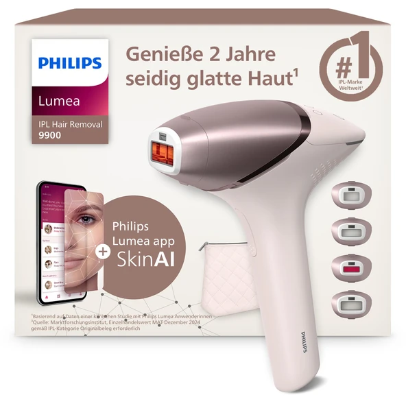 Philips Lumea IPL 9900 Serisi - Vücut ve yüz için 4 aparatla 2 yıla kadar ipeksi pürüzsüzlükte bir cilt¹ sağlayan IPL epilasyon cihazları, kablosuz, lazer epilasyona alternatif (BRI951/00) ürün görseli 1