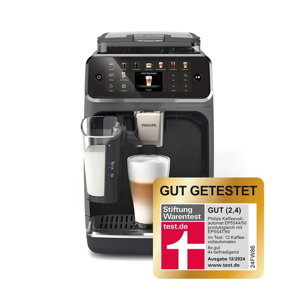 Philips Serisi 5500 tam otomatik kahve makinesi - LatteGo süt sistemi, 20 sıcak ve soğuk kahve spesiyalitesi, SilentBrew ile %40 daha sessiz, QuickStart, siyah/gri (EP5544/50) ürün görseli 1