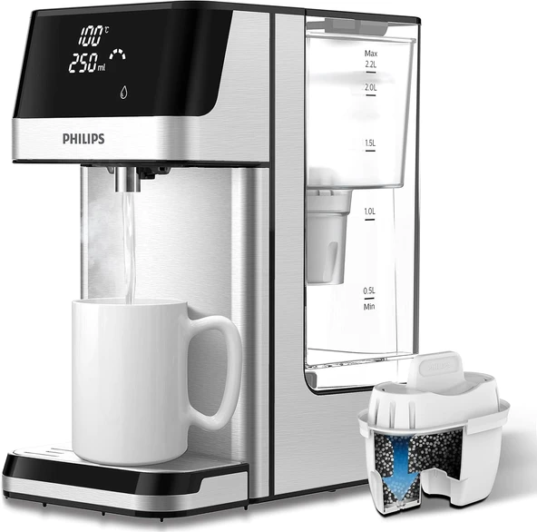 Philips Water 3100 Serisi Aromalı + Filtrelemeli Sıcak Su Sebili, Saniyeler İçinde Filtrelenmiş Sıcak Su, Klor ve Kireçleri Azaltır, Kurulum Gerektirmez ürün görseli 1