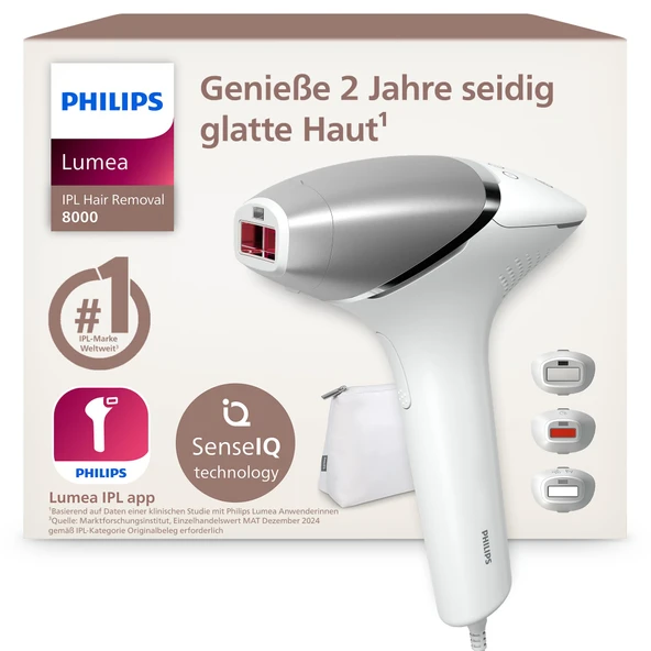 Philips Lumea IPL 8000 Serisi - Vücut ve yüz için 3 aparatla 2 yıla kadar ipeksi pürüzsüzlükte bir cilt¹ sağlayan IPL epilasyon cihazları, lazer epilasyona alternatif (BRI946/00) ürün görseli 1