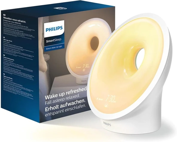 Philips Uyku ve Uyandırma Işığı, renkli gün doğumu simülasyonu, 25 ışık seviyesi, çoklu ses ve müzik, gece yarısı ışığı, rahatlama ve nefes alma işlevi (model HF3651/01) ürün görseli 1