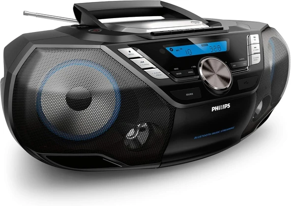 Philips AZB798T/12 CD ses makinesi, CD oynatıcı (radyo DAB+/FM, Bluetooth, CD, MP3-CD, USB, kaset, hepsi bir arada ses sistemi) siyah ürün görseli 1