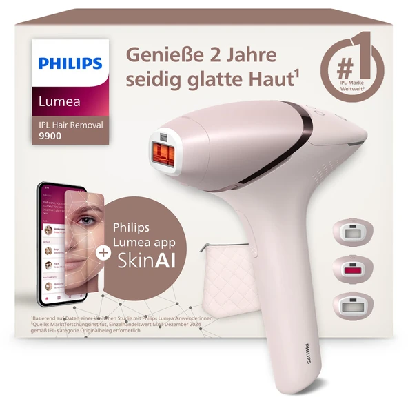 Philips Lumea IPL 9900 Serisi - Vücut ve yüz için 3 aparatla 2 yıla kadar ipeksi pürüzsüzlükte bir cilt¹ sağlayan IPL epilasyon cihazları, kablosuz, lazer epilasyona alternatif (BRI953/02) ürün görseli 1