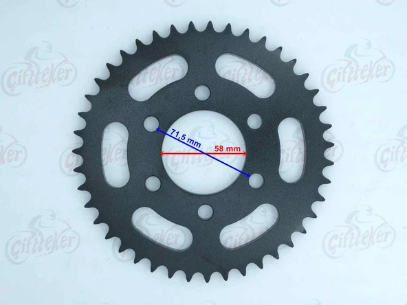Benelli 125 Arka Dişli 428-43T İç 58X6 Delik Öm ürün görseli 1