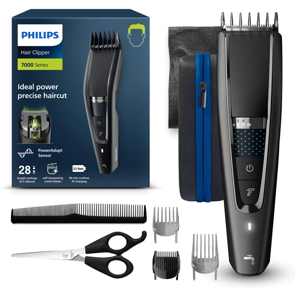 Philips Hair Clipper Series 7000, Trim-n-Flow teknolojisine sahip saç kesme makinesi (model HC7650/15) ürün görseli 1