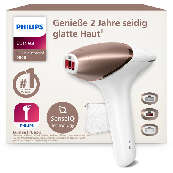 Philips Lumea IPL 9000 Serisi - 2 yıla kadar ipeksi pürüzsüzlükte bir cilt¹ için IPL cihazları, vücut ve yüz için 3 aparatla, kablosuz, lazer epilasyona alternatif (BRI955/00) ürün görseli 1