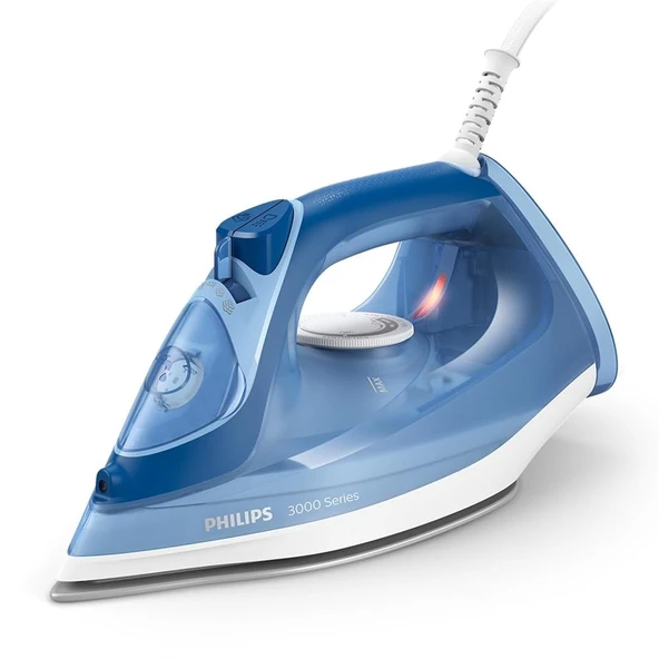 Philips buharlı ütü 3000 Serisi - 2.400 W, 40 g/dak. sabit buhar çıkışı, 180 g şok buhar, seramik taban, dikey buhar, mavi (DST3031/20) ürün görseli 1