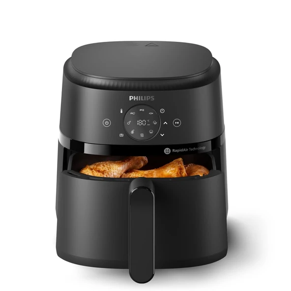 Philips Airfryer 2000 Serisi Sıcak Hava Fritözü, 4,2 L, Dijital Dokunmatik Ekran, 13 Pişirme Seçeneği, 9 Ön Ayar Fonksiyonu, RapidAir Teknolojisi ile %90 Daha Az Yağ, 1500 W Güç, Siyah (NA229/00) ürün görseli 1