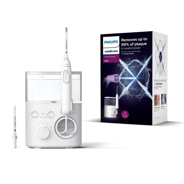 Philips Sonicare Power Flosser 3000, Quad Stream teknolojisine sahip ağız duşu, beyaz (model HX3711/20) ürün görseli 1